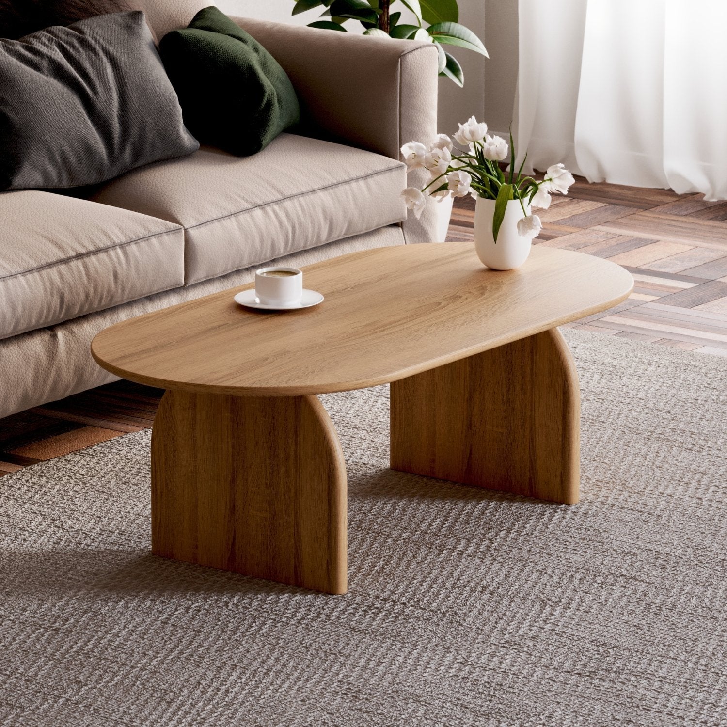 Couchtisch aus massiver Eiche 'Runa'