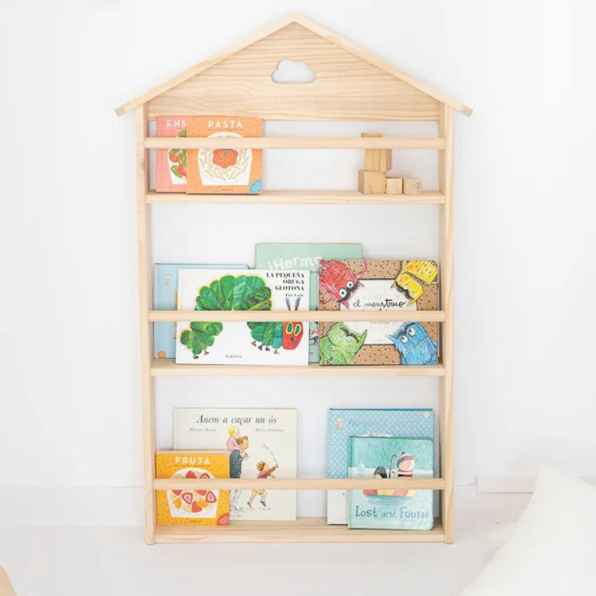 Kinder Bücherregal aus massivem Kiefernholz