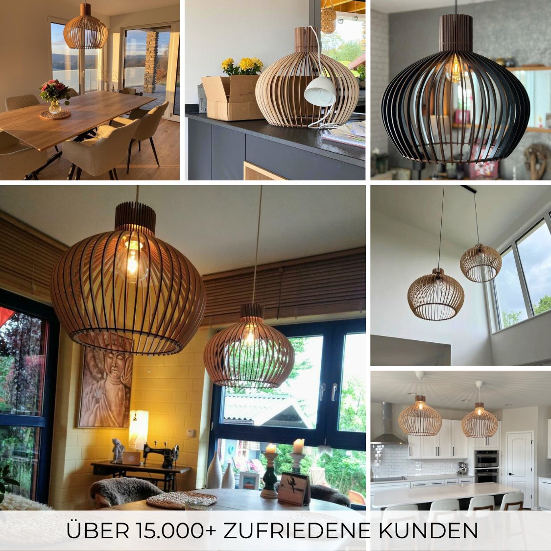 Holzlampe Decke "Baidur"