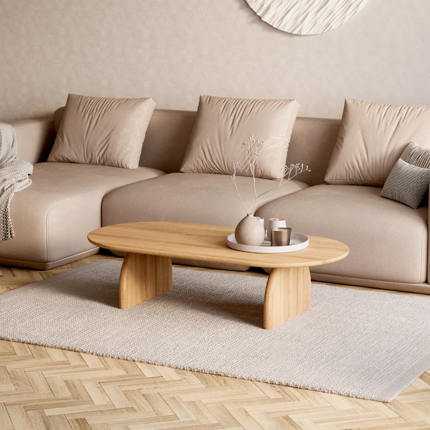 Couchtisch aus massiver Eiche 'Runa'