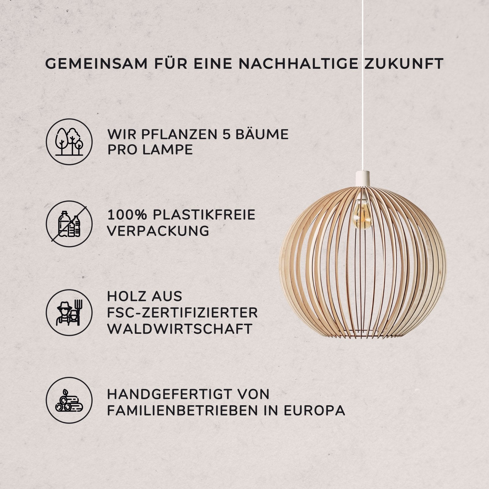 Holzlampe 'Forseti'