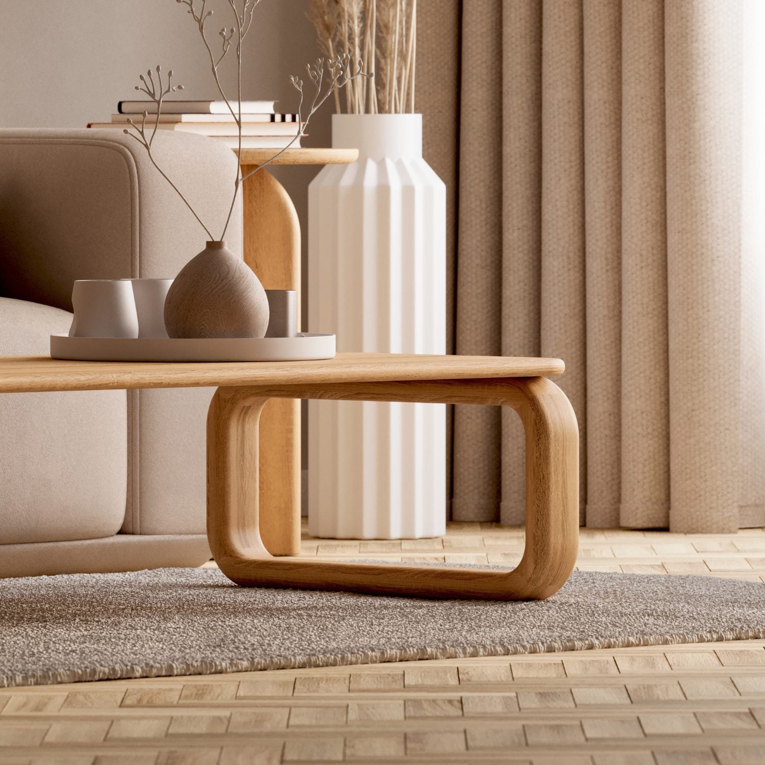 Couchtisch aus massiver Eiche 'Vesa'