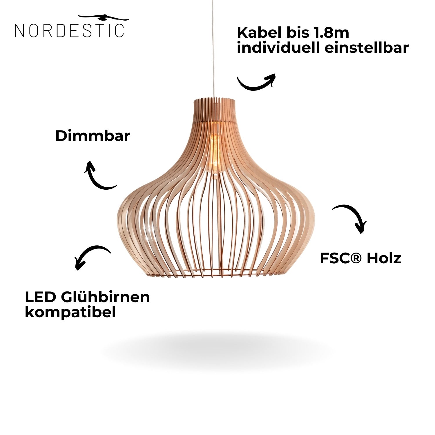 Holzlampe 'Baidur'