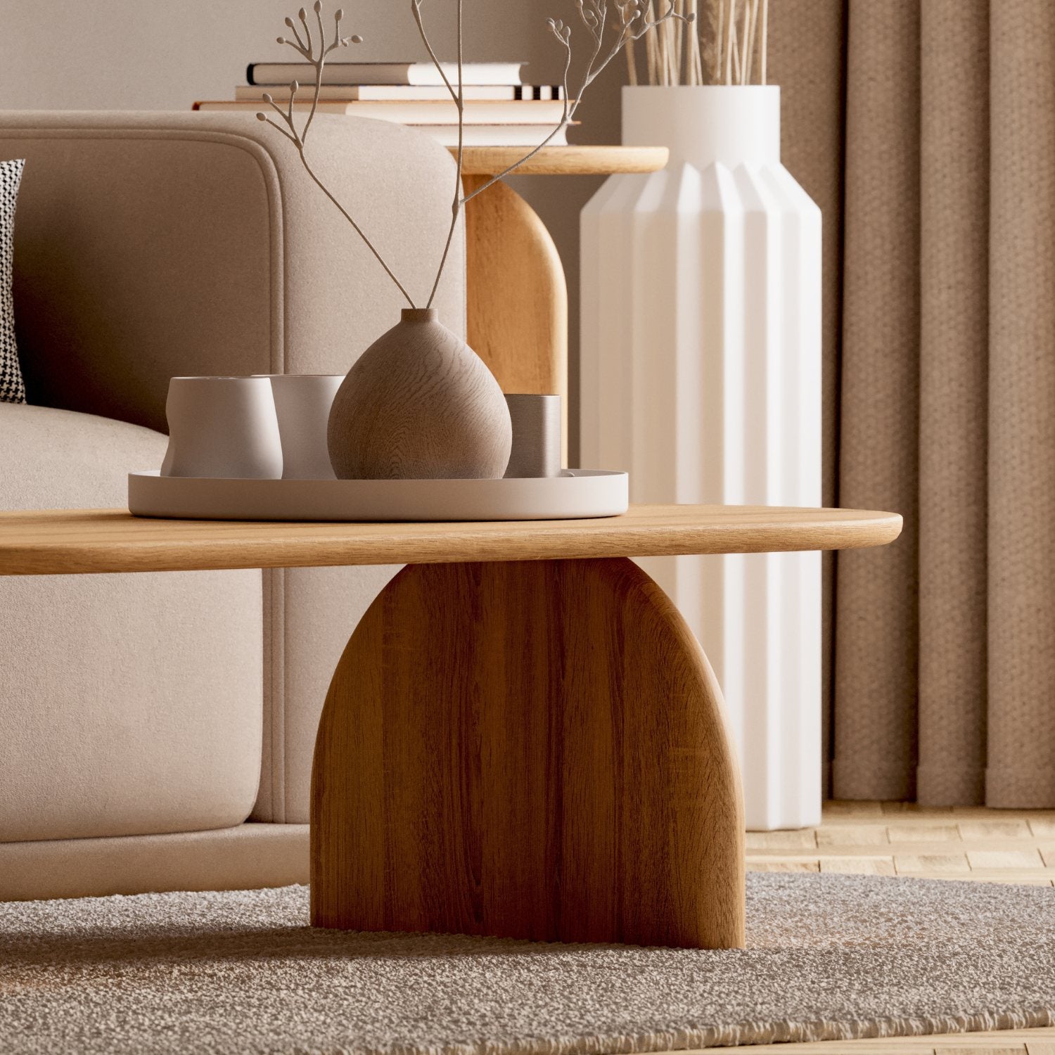 Couchtisch aus massiver Eiche 'Runa'