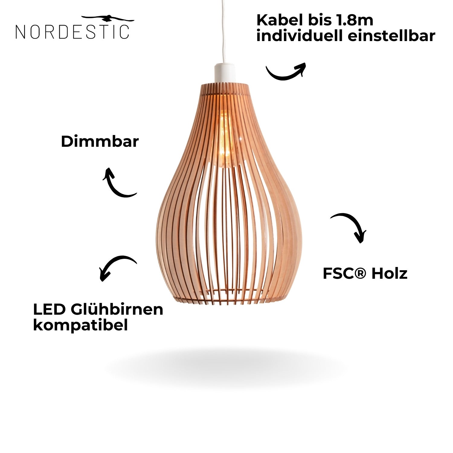 Holzlampe 'Loki'