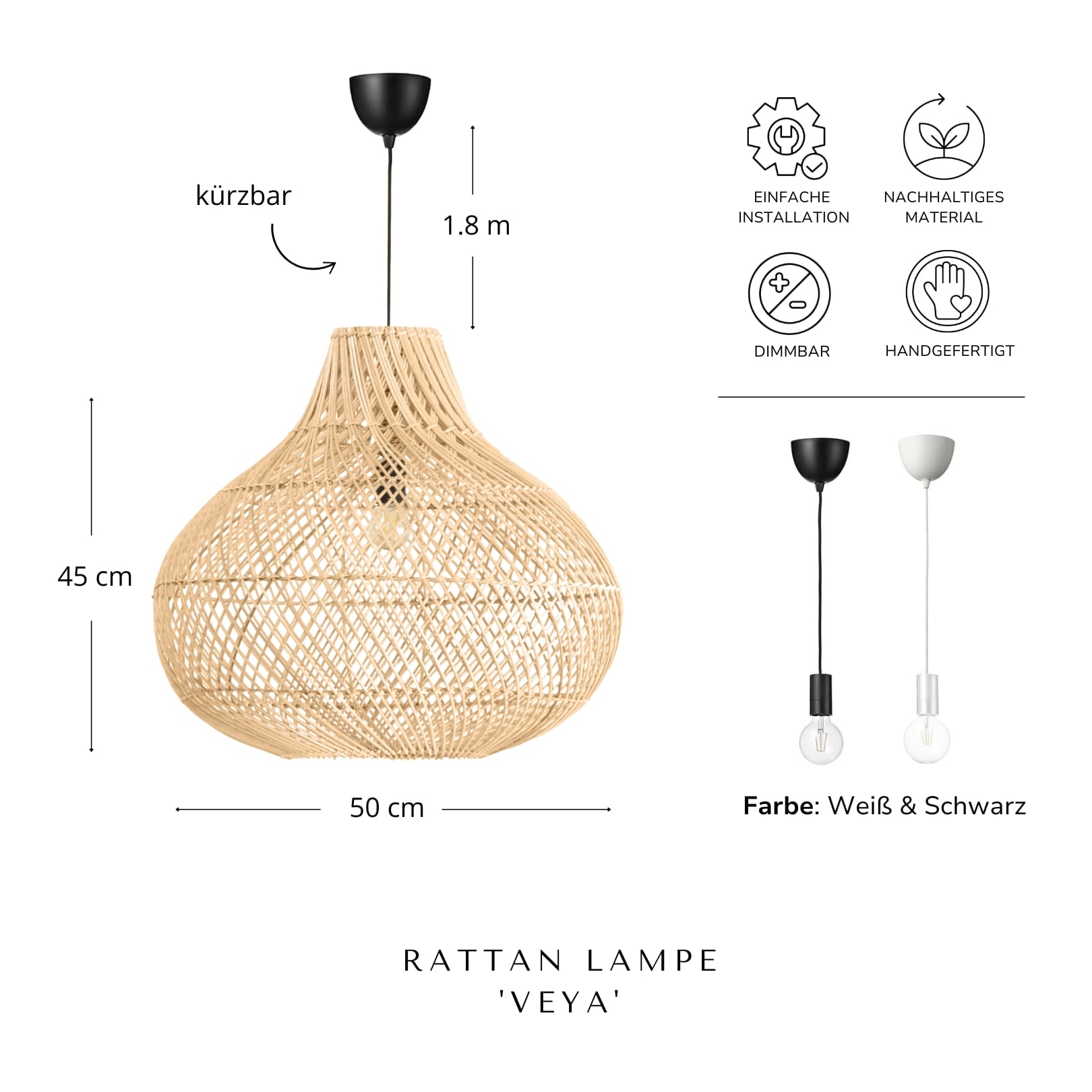 Rattan-Lampe 'Veya'