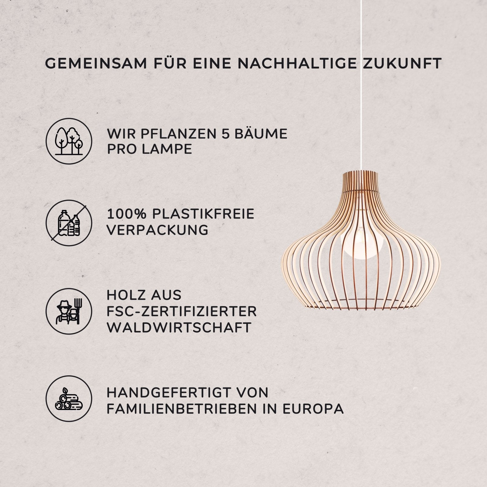 Holzlampe 'Iduna'
