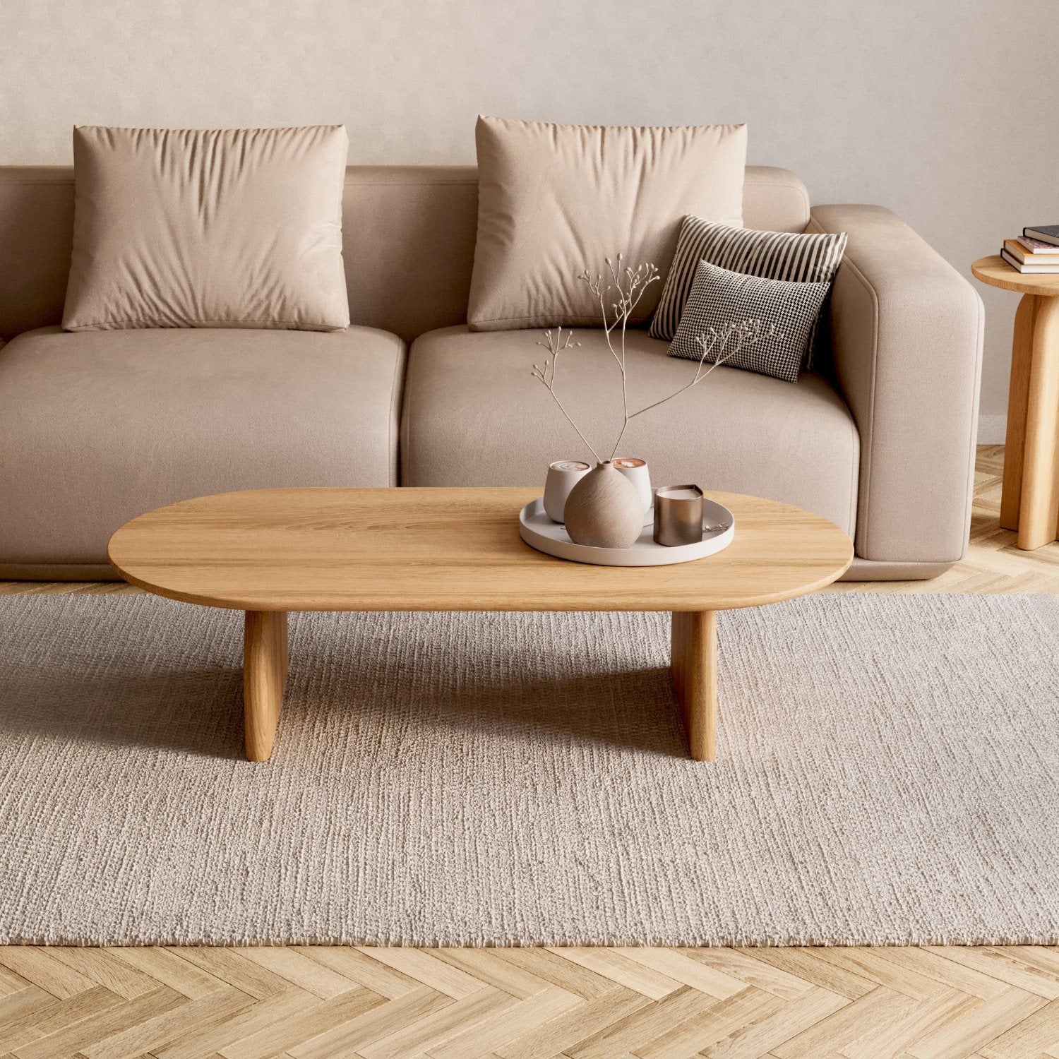 Couchtisch aus massiver Eiche 'Runa'