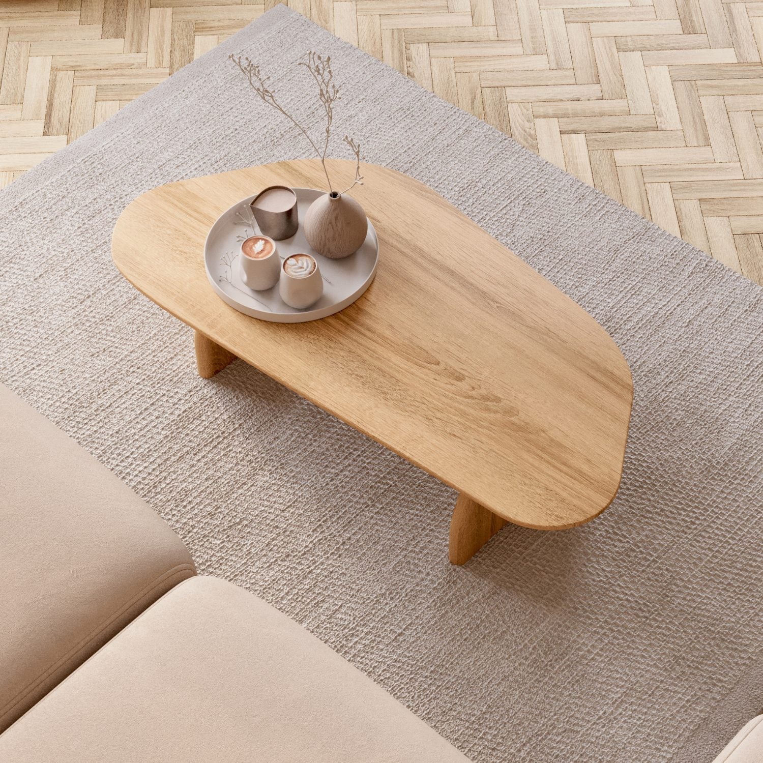 Couchtisch aus massiver Eiche 'Eira'