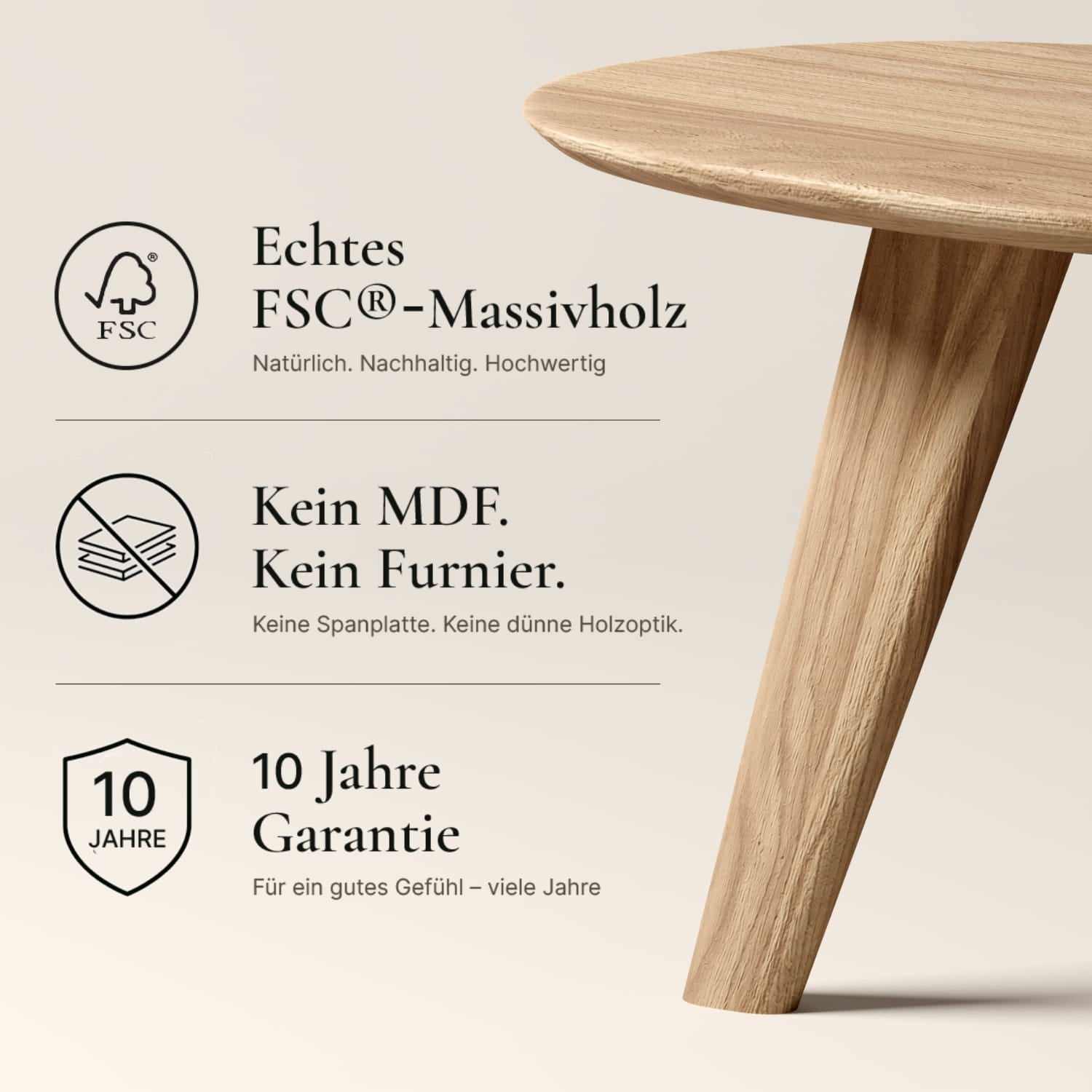Couchtisch Vesa aus FSC®-Massivholz