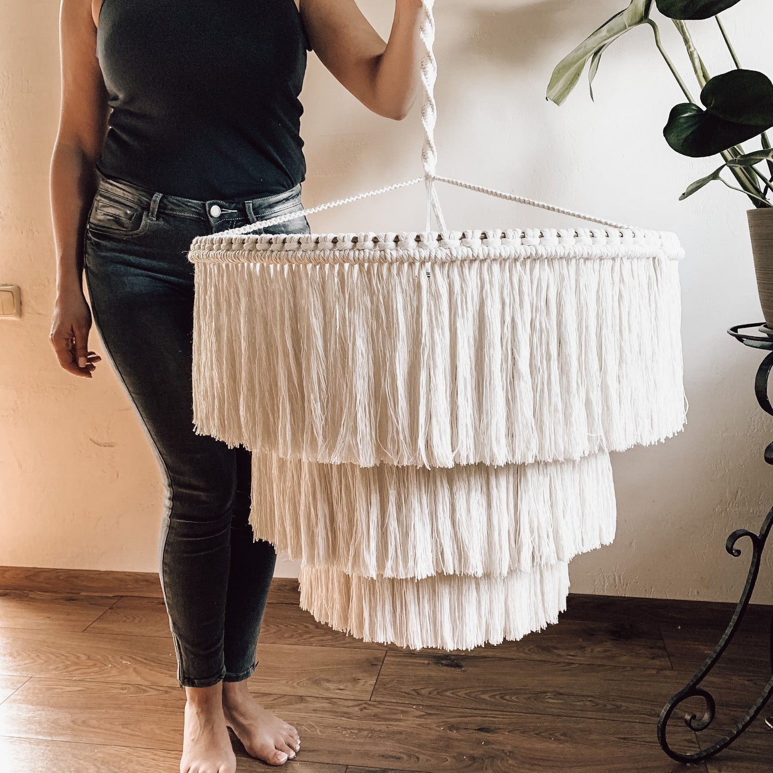 Makramee Lampe 'Dådyr' - NORDESTIC