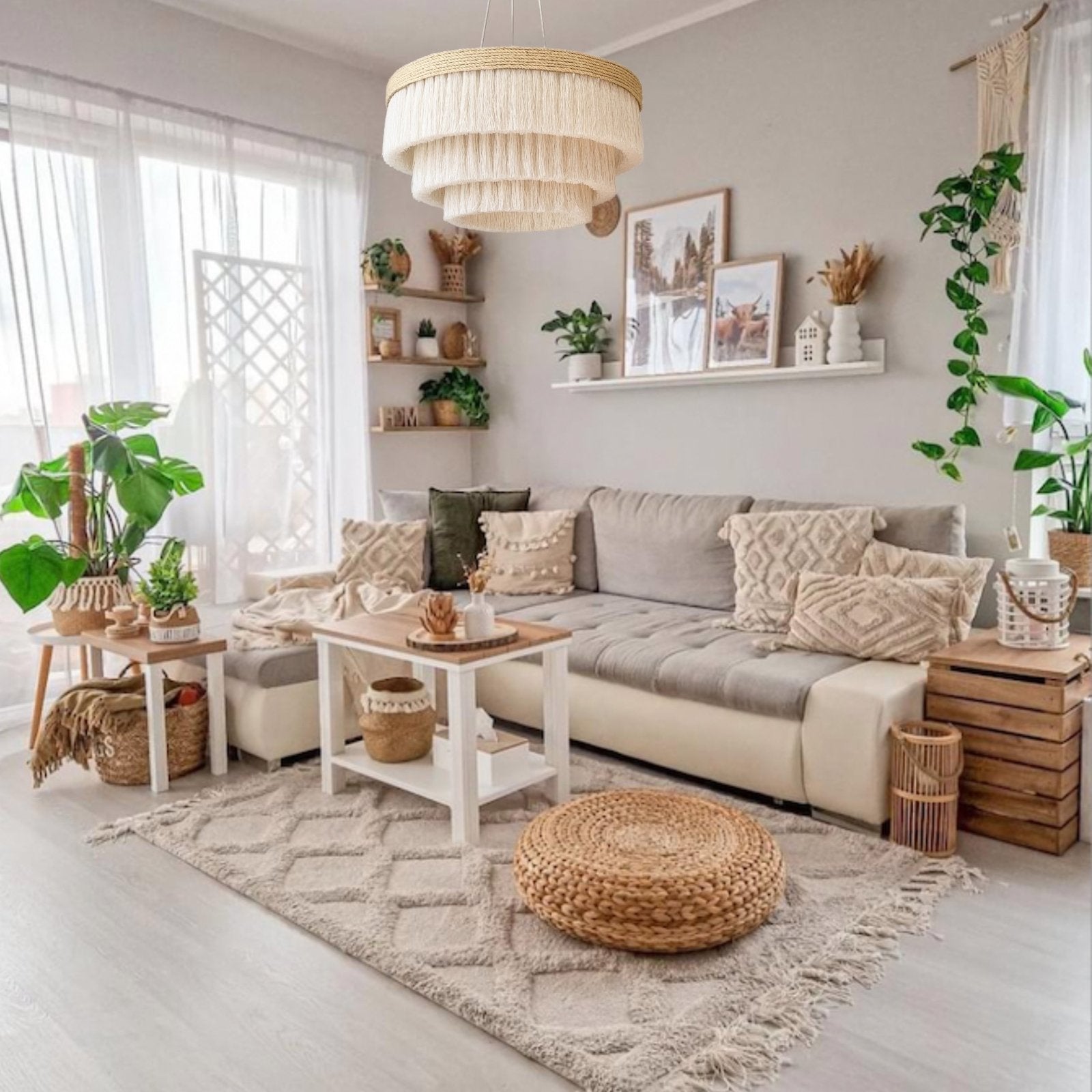 Makramee Lampe 'Gnåle' - NORDESTIC