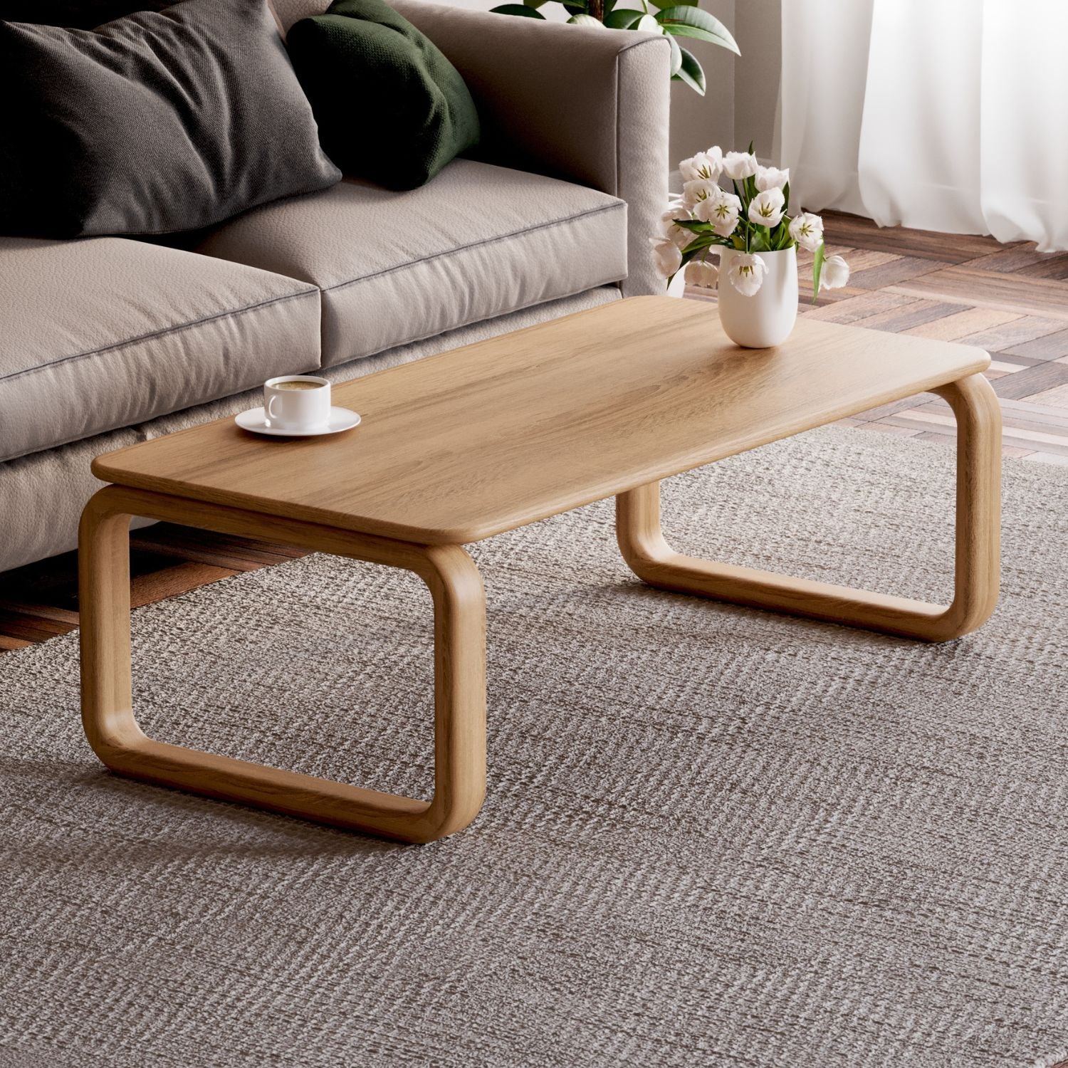Couchtisch aus massiver Eiche 'Vesa'