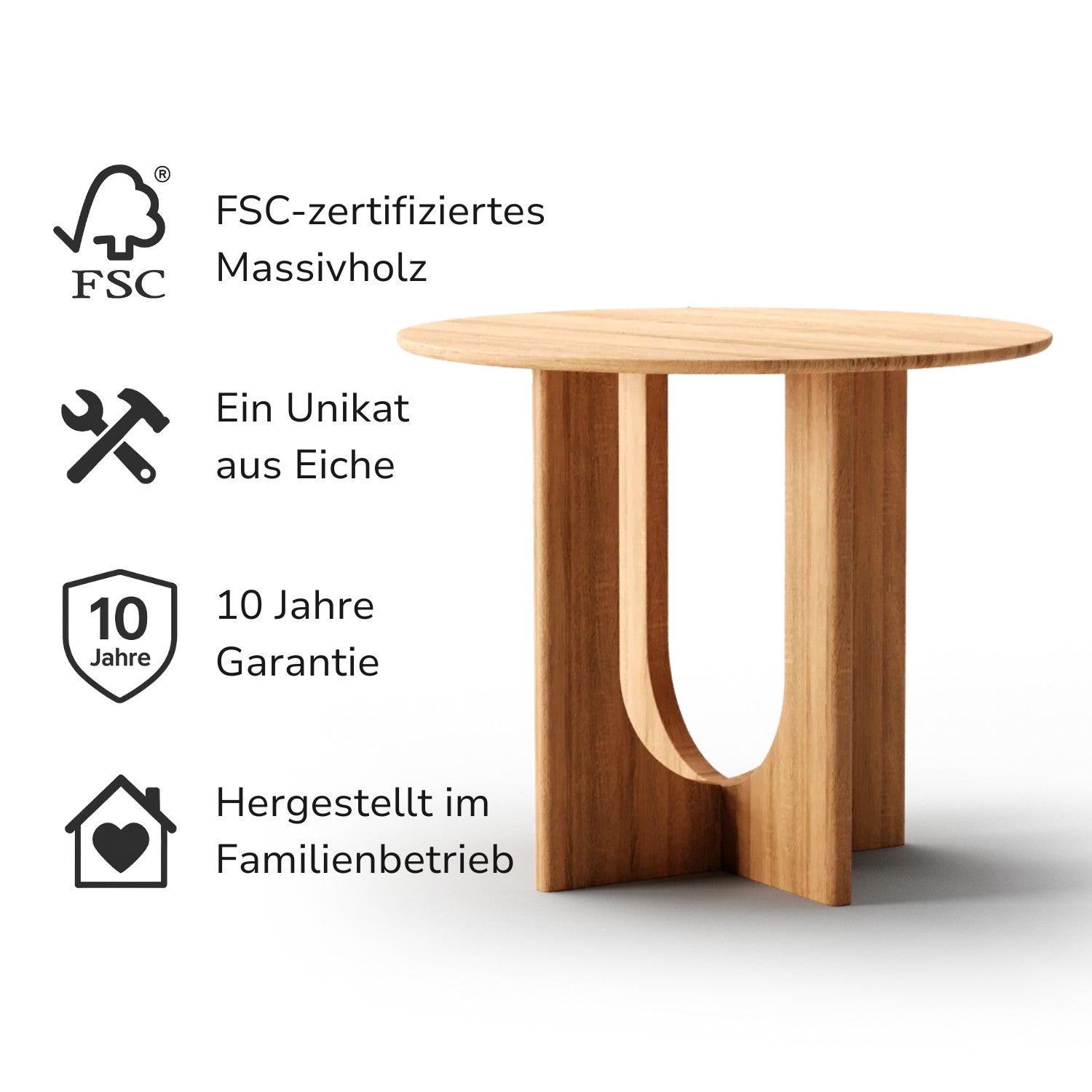 Runder Esstisch aus massiver Eiche (FSC®) – Finn
