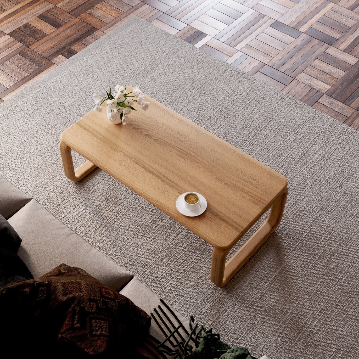 Couchtisch aus massiver Eiche 'Vesa'