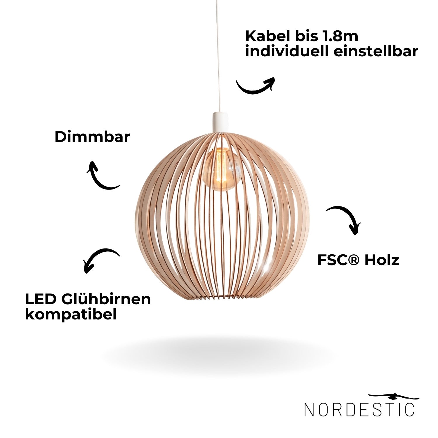 Holzlampe 'Forseti'