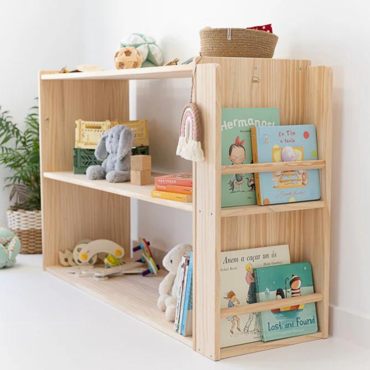 Kinder Bücherregal aus Kiefernholz