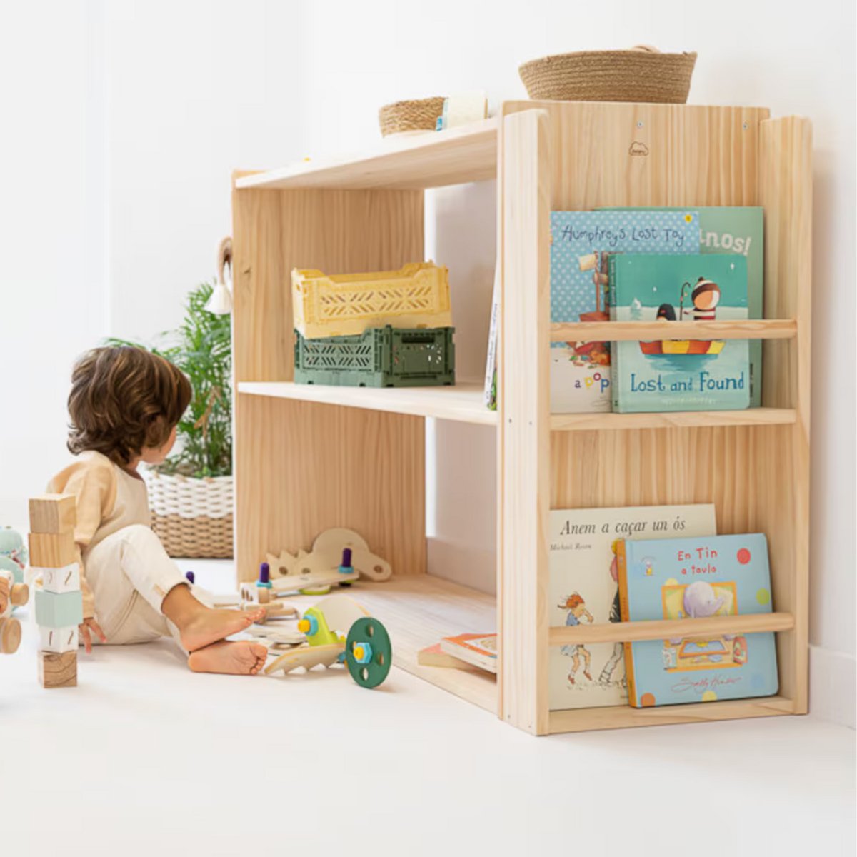 Kinder Bücherregal aus Kiefernholz