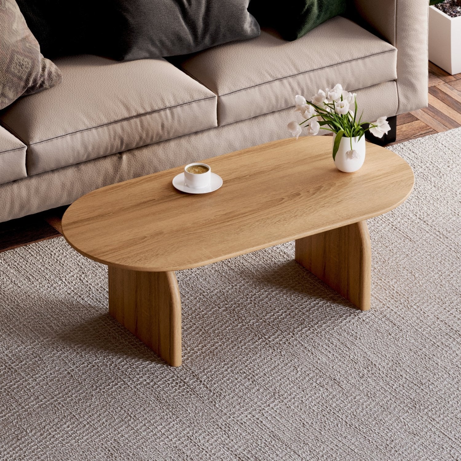Couchtisch aus massiver Eiche 'Runa'