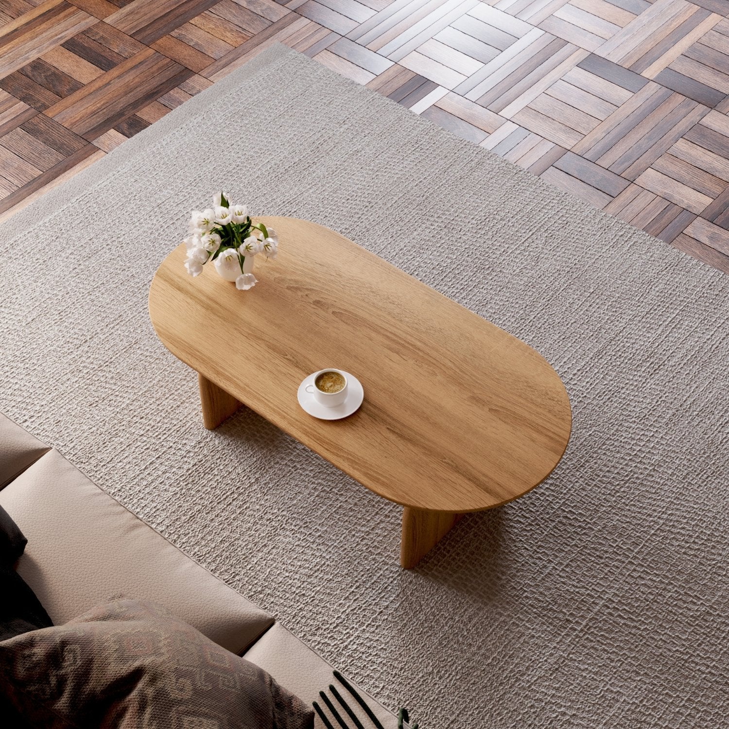 Couchtisch aus massiver Eiche 'Runa'