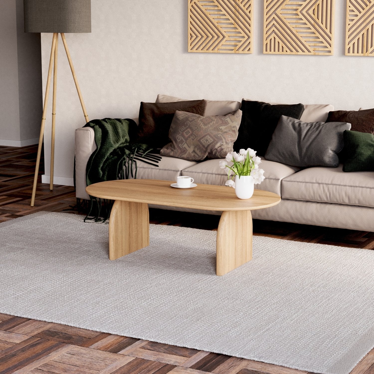 Couchtisch aus massiver Eiche 'Runa'