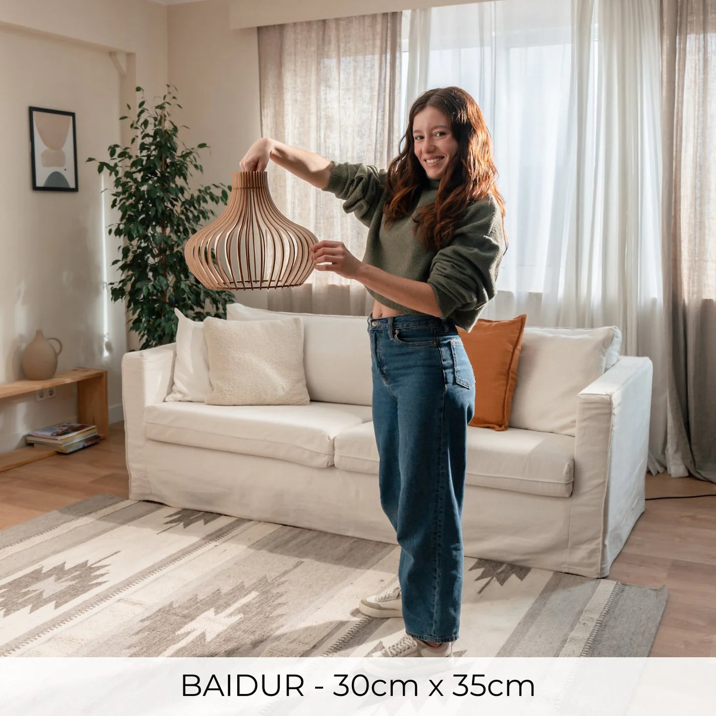 Pendelleuchte Holz 'Baidur'