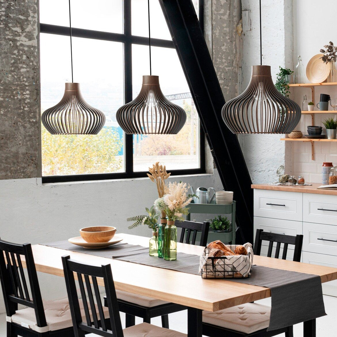 Pendelleuchte Esstisch Holz 'Baidur'